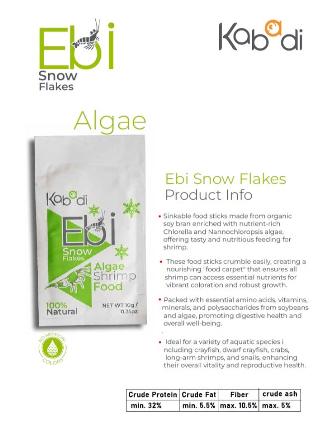 EBI Snow Flakes Algae Shrimp Food - 10g - Image 5
